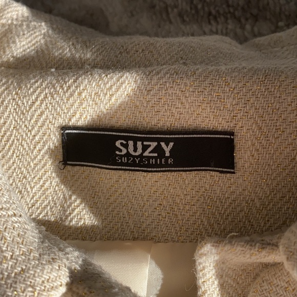 SUZY SHIER COLLARED CREAM XS JACKET BUTTON UP - Picture 2 of 9